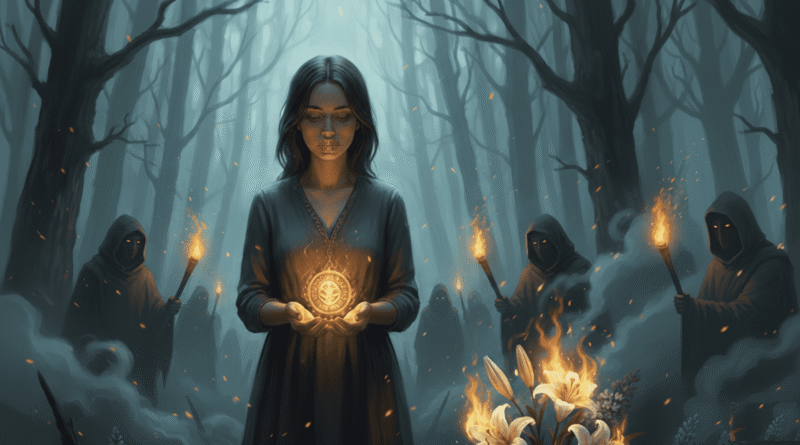 Zulalanmış Sevdalar şiiri temalı görsel; sisli mevsimler, gizlenen kutsallar ve yanan çiçekler imgesini yansıtan 1200x675 px sanatsal çalışma.